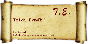 Toldi Ernő névjegykártya