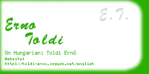 erno toldi business card